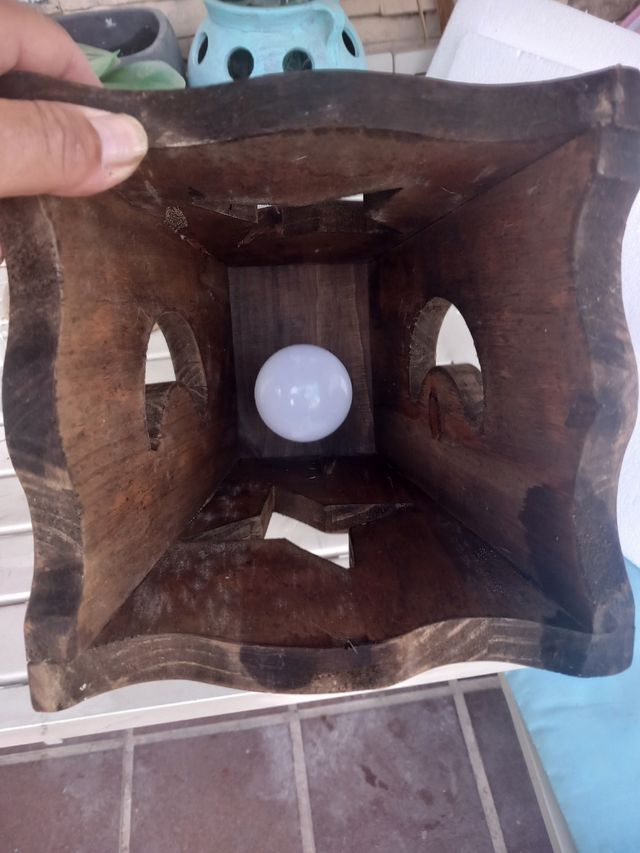 Lampara madera maciza