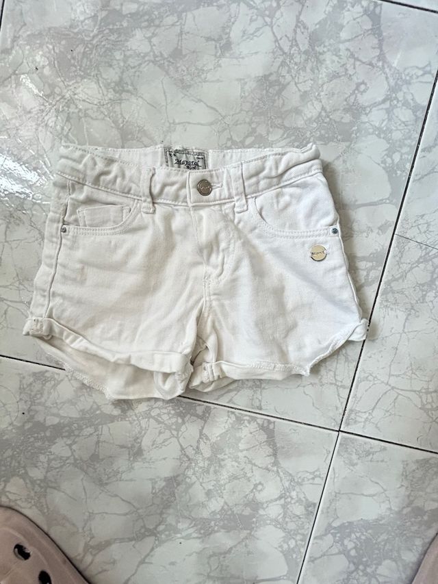 Vaquero corto blanco niña
