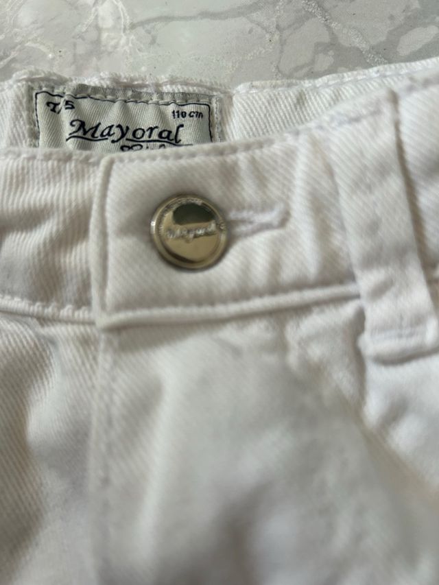 Vaquero corto blanco niña