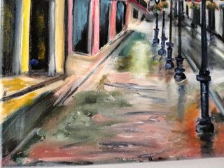 Cuadro de oleo Málaga , calle Larios