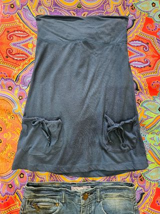 LOTE 1 Minifalda Vaquera Sfera + 1 Top Azul Marino
