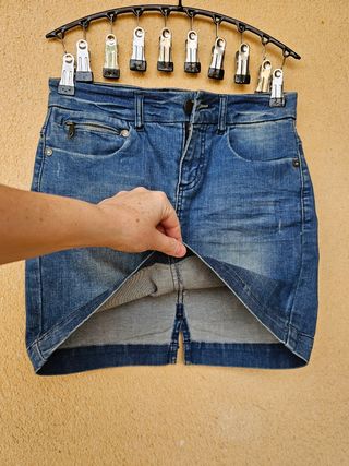 LOTE 1 Minifalda Vaquera Sfera + 1 Top Azul Marino