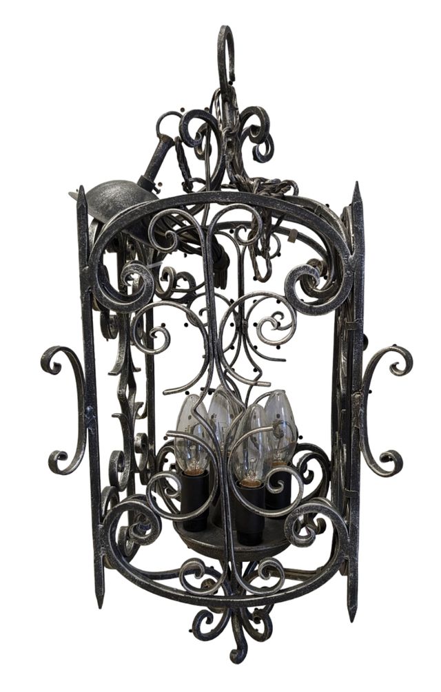 LAMPADARIO FERRO BATTUTO ANNI '70