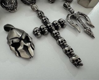 10 ANILLOS CALAVERAS ACERO INOX TODO A ESTRENAR