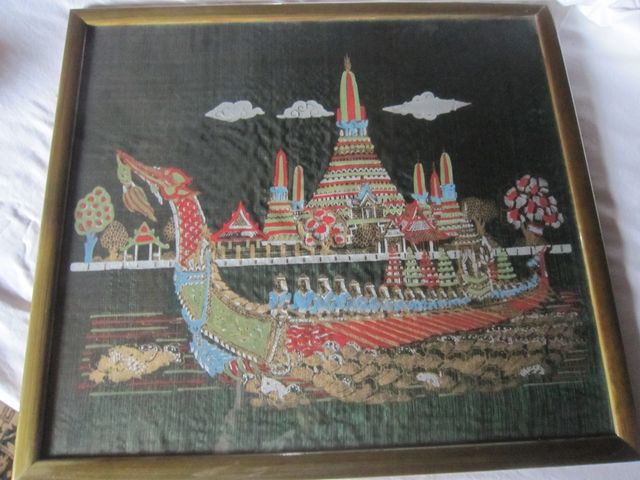 quadretto - seta dipinta a mano in cornice legno