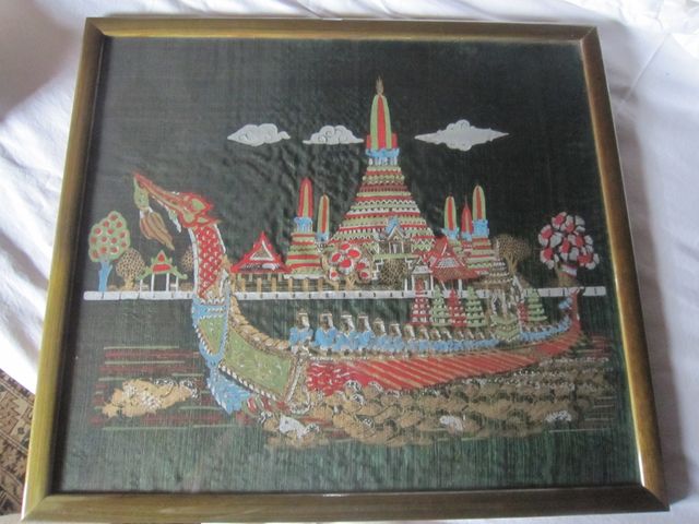 quadretto - seta dipinta a mano in cornice legno