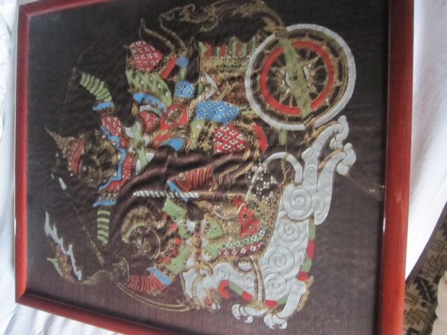 quadretto - seta dipinta a mano incorniciata