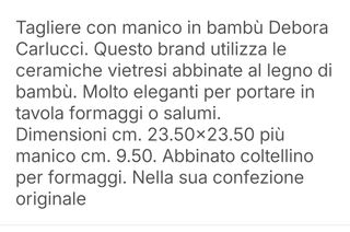Tagliere in bambù e ceramica
