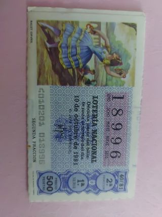 Billete antiguo loteria