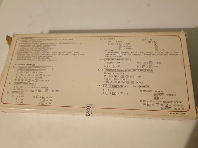 Calculadora que habla vintage