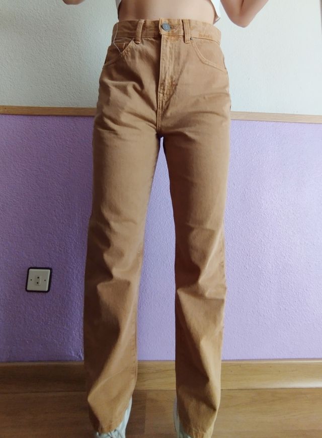 Pantalones largos vaqueros mostaza