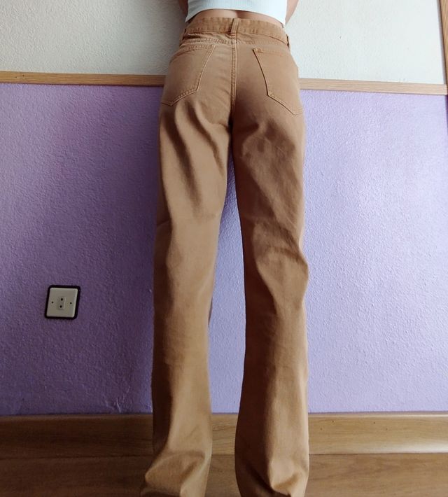 Pantalones largos vaqueros mostaza