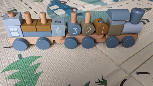 TREN DE MADERA OCEAN AZUL - LITTLE DUTCH