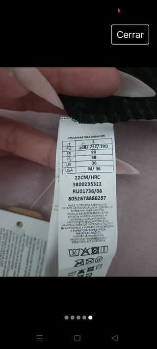 Bikini top Calzedonia negro 90
