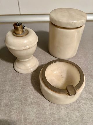 juego de fumador en alabastro para mesa de salon