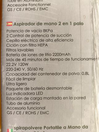 Aspiradora a batería sin cables