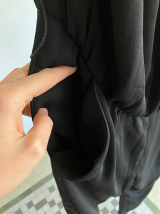 Mono negro ZARA palabra de honor pantalón palazzo