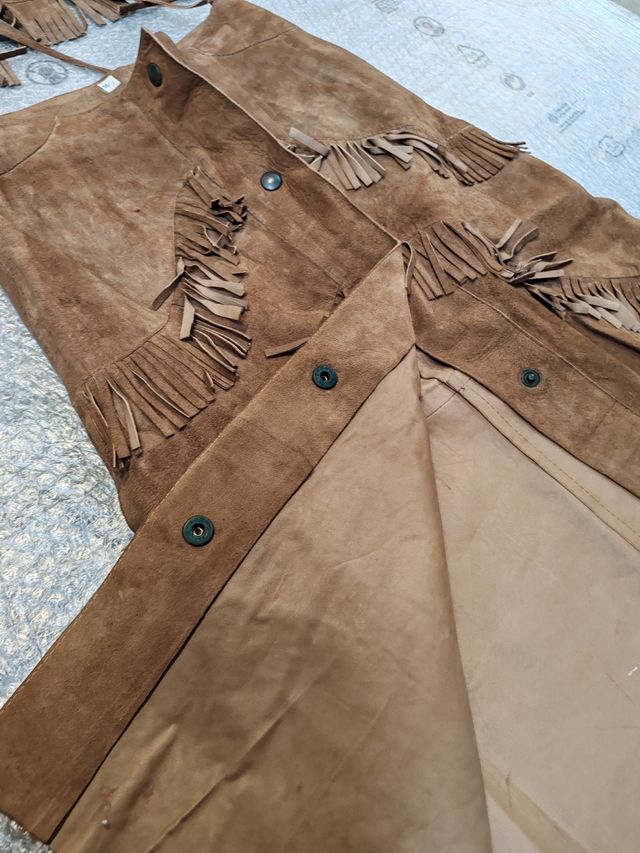 Completo gonna e gilet in pelle