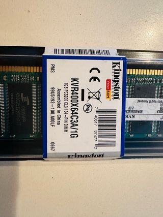 2 x Memoria RAM KINGSTON 1GB