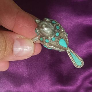 Anillo turquesas y plata