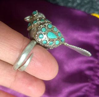 Anillo turquesas y plata