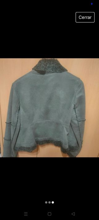 Chaqueta piel gris mujer talla L 