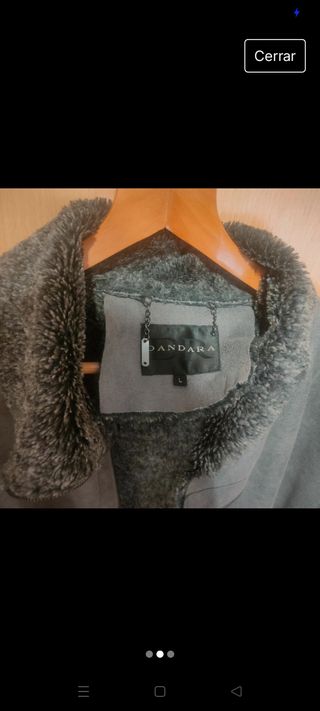 Chaqueta piel gris mujer talla L 