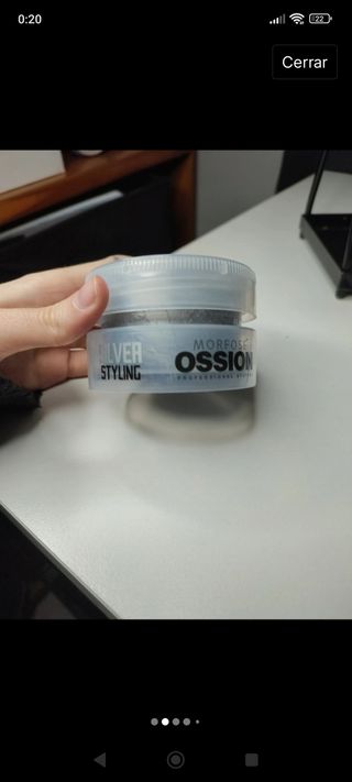 Cera cris plateada para cabello