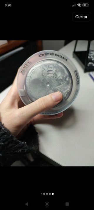 Cera cris plateada para cabello