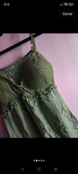 Camiseta hippie de tirantes color verde