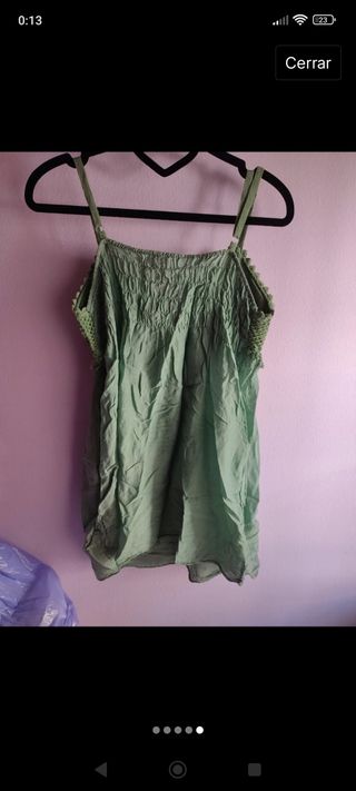 Camiseta hippie de tirantes color verde