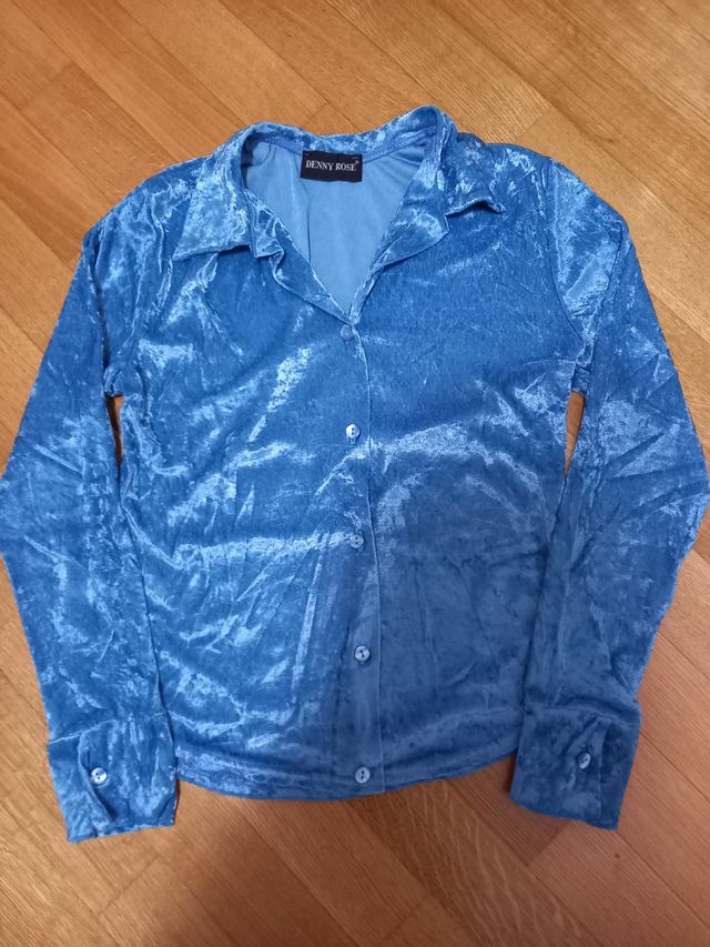 Camicetta donna azzurra cangiante tg. 42