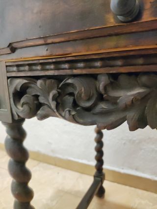 Mesa de 90 cm antigua con cajones Madera maciza