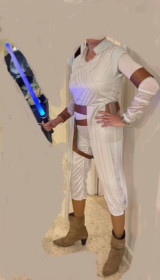 DISFRAZ ADULTA STARWARS REY TRAJE CLARO