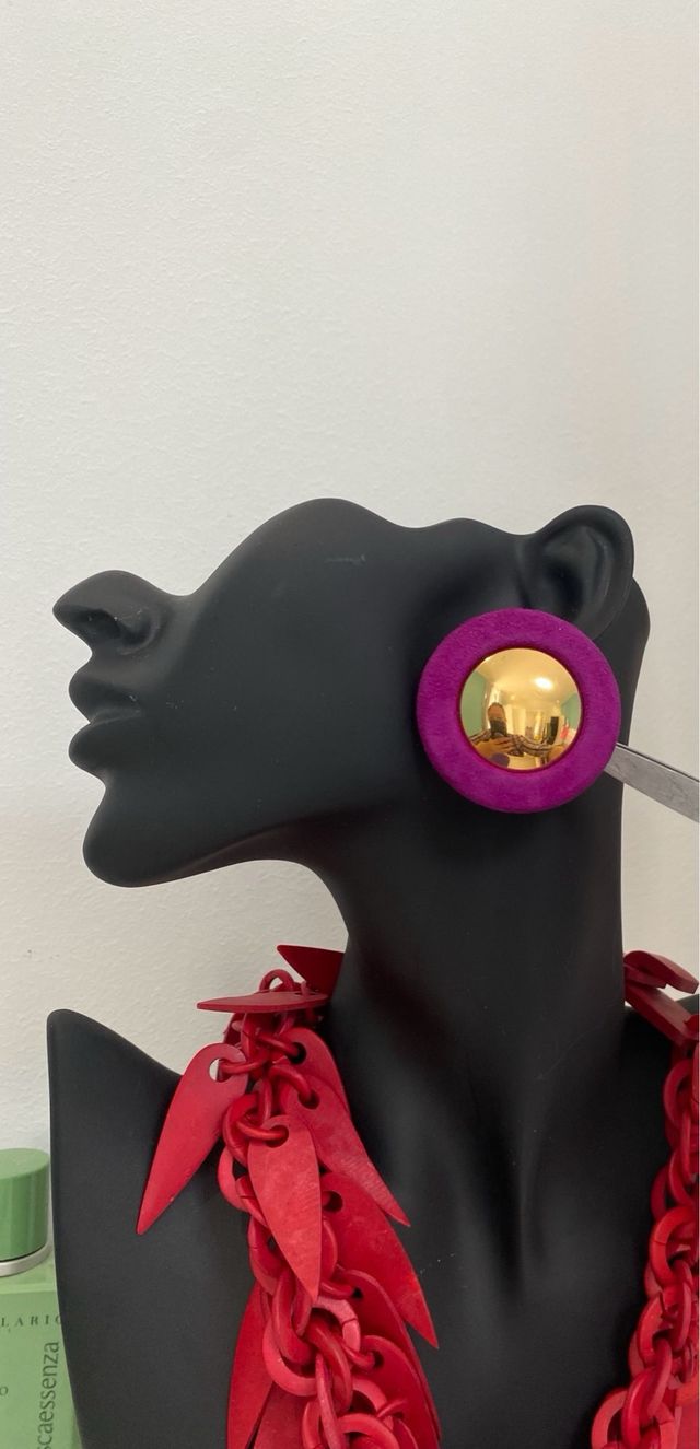 Orecchini vintage viola oro chic