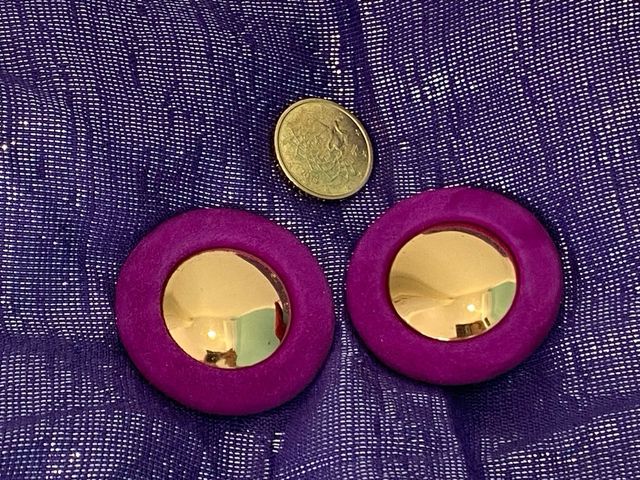 Orecchini vintage viola oro chic