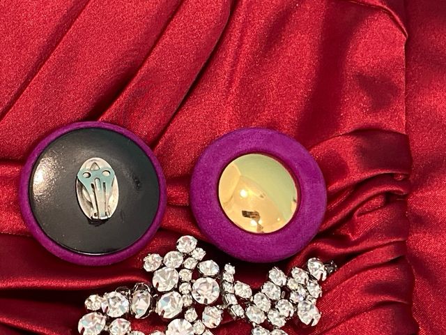 Orecchini vintage viola oro chic