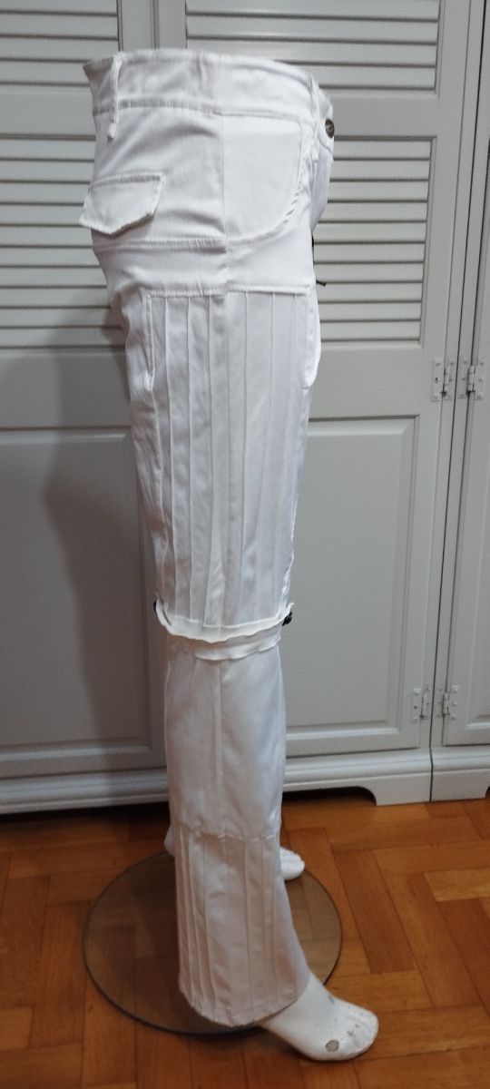 Pantalone bianco tessuto lucido