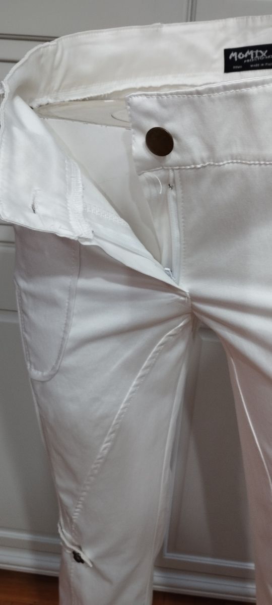 Pantalone bianco tessuto lucido