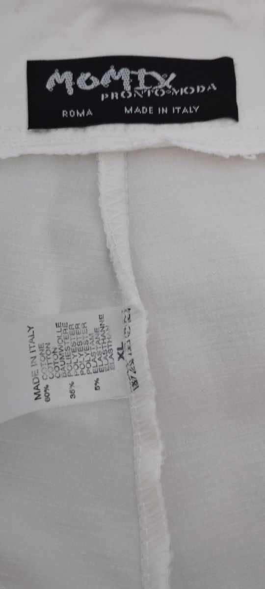 Pantalone bianco tessuto lucido