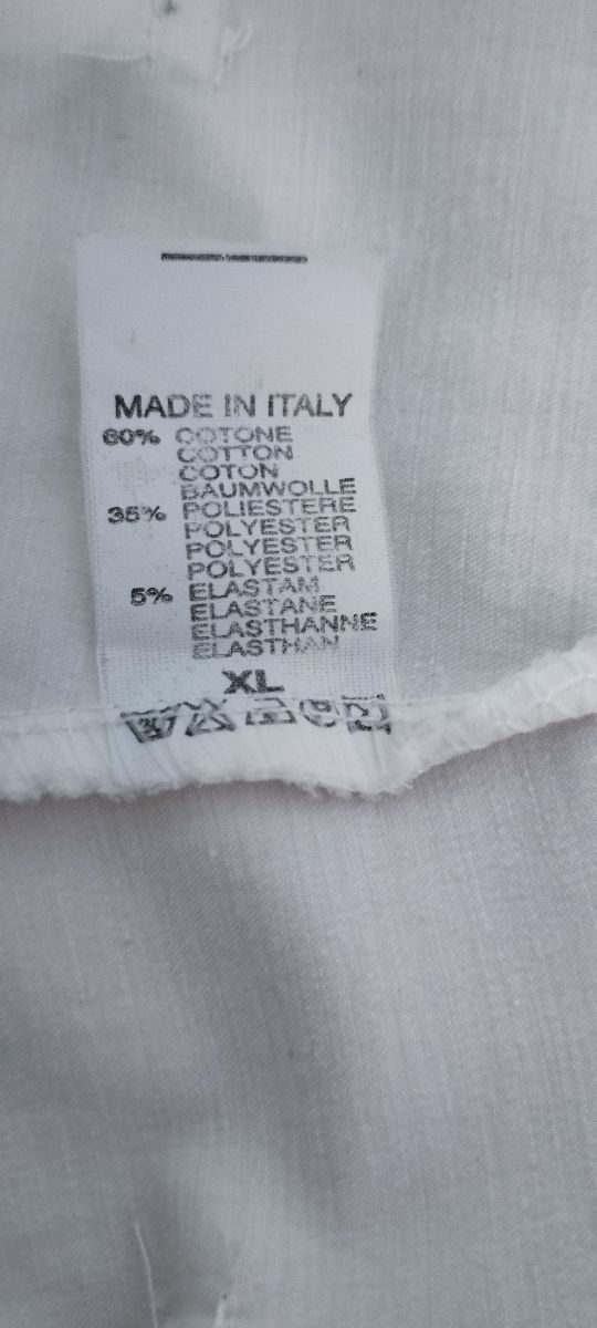 Pantalone bianco tessuto lucido