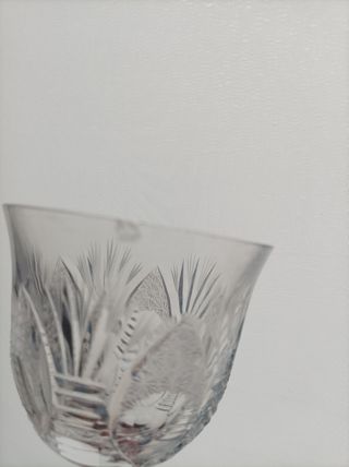 5 copas cristal tallado.