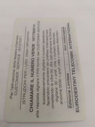 Scheda telefonica Totò