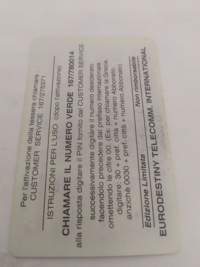 Scheda telefonica Totò