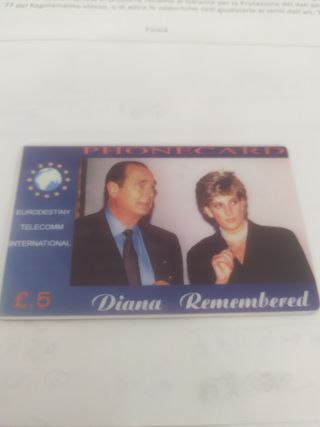 Scheda telefonica principessa Diana