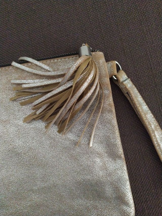 Bolso cartera clutch plata vintage