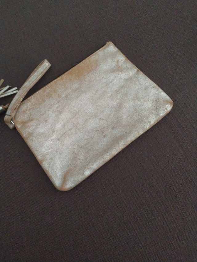 Bolso cartera clutch plata vintage
