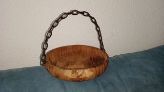 Antiguo Cuenco de madera vitange antiguo