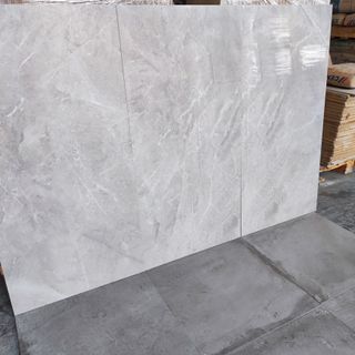 Azulejo imitación mármol gris claro pulido 60x120