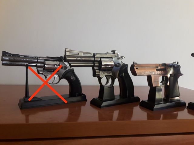 Colección revólvers, pistola mecheros